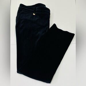 Ralph Lauren Velvet Pants Women's Size 18W Black Flat Front Straight Leg Velours